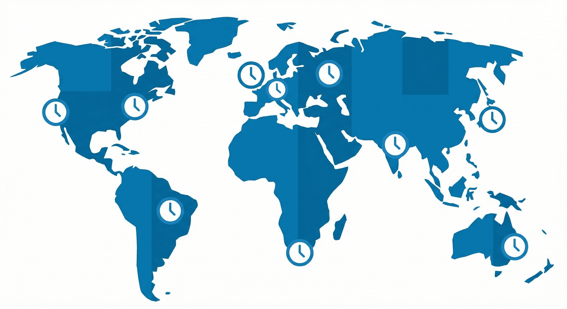 Global time zone map showing optimal LinkedIn posting windows across different regions